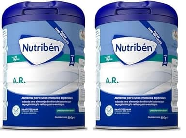 Nutribén AR - Leche en Polvo Bebé AntiReflujo y AntiRegurgitación desde el Primer Día | sin Aceite de Palma | con Cacito Dosificador Incluido más Higiénico | 1 Bote de 800g (Paquete de 2)