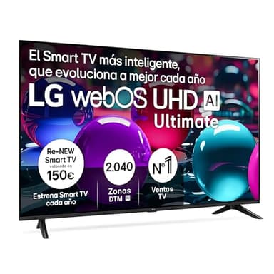 LG 43UA73006LA - TV 43", UHD 4K, WebOS 25, Ultimate IA, HDR10 Pro, Super Upscaling, Dolby Digital Plus, Google Assistant, Negro