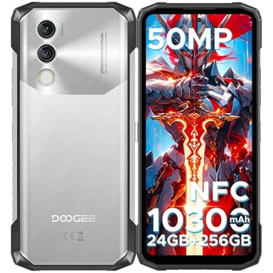 DOOGEE Blade10 Power Telefono Movil Resistente, 10300mAh 24GB+256GB/2TB NFC Cámara 50MP Móvil Rugerizado, 6.6'' HD+90Hz Smartphone Android 14, Face ID/Huella/Widevine L1/Dual 4G/GPS/Huella Móvil 2025