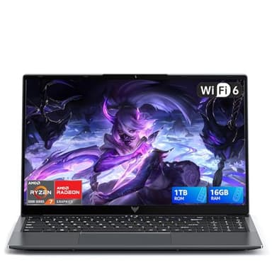 ACEMAGIC Ordenador Portátil Ryzen 7 5825U hasta 4.5 GHz, 15.6" Portatil Gaming 16GB RAM 1TB SSD, Expansión 4TB, 1080 FHD, WiFi 6, BT 5.2, Tipo-C, USB 3.2, HDMI, Laptop Teclado QWERTY Español, Gris