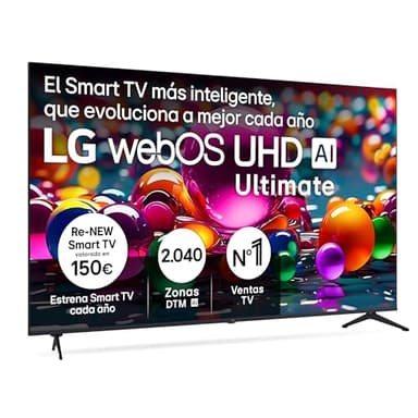 LG 75UA75006LA - TV 75", UHD 4K, WebOS 25, Ultimate IA, HDR10 Pro, Super Upscaling, Dolby Digital Plus, Google Assistant, Negro