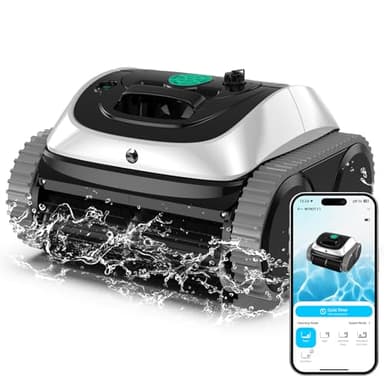 WYBOT C1 Robot Limpiafondos Piscina con Planificación Inteligente de Rutas, Limpieza Automática de Fondo, Paredes y Línea de Agua, Triple Motor Mejorado, 150 Min, hasta 150㎡(Blanco)