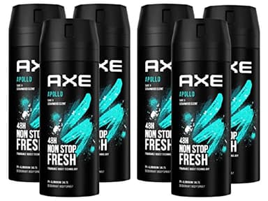 Axe Spray corporal Apollo sin sales de aluminio, 6 x 150 ml