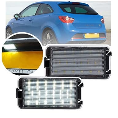 Número de luz LED para placa de matrícula para Seat Ibiza Cordoba Leon Toledo MK3 Altea Arosa Toledo MK2 2 uds etiqueta de lámpara trasera OEM #5P0943021