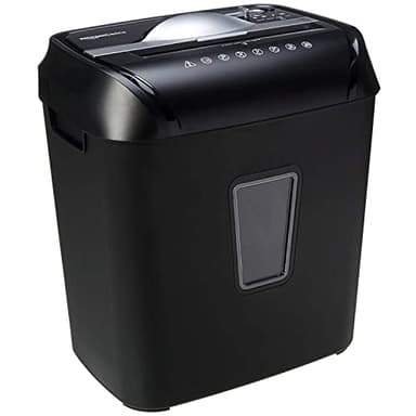 Amazon Basics - Corte cruzado Trituradora para tarjetas de crédito y papel, para 10-12 hojas, Negro