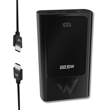 Powerbank 27000mAh de Alta Capacidad - Carga rápida con Cable, multipuerto USB-A y USB-C, Ideal para Smartphones, Tablets y Ordenadores portátiles, Formato portátil