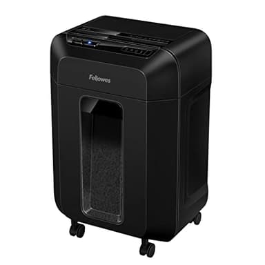 Fellowes AutoMax™ 90M - Destructora trituradora de papel, minicorte, destruye hasta 90 hojas de manera automática y hasta 9 manualmente, y papelera de 17L, seguridad alta DIN P-4 - color negro