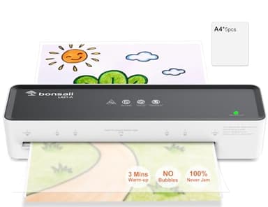 Bonsaii Plastificadora A4, Función ABS, Apto para Documentos A4, Oficina y Hogar, 80-100 Micrones, Incluye 10 Hojas de Laminado a4, L421-A