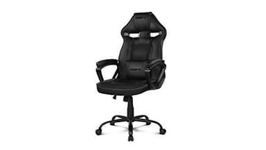 Drift Gaming DR50 – Silla Gaming Profesional en Polipiel, reposabrazos Acolchados, pistón Clase 4, Asiento basculante y Altura Regulable, cojín Lumbar, Color Negro
