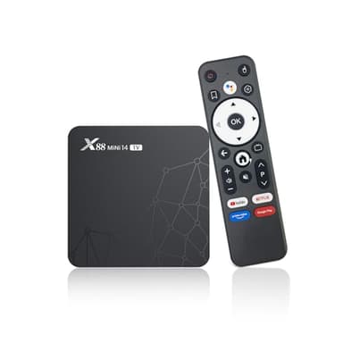 Android TV Box 14,2GB RAM 16GB ROM TV Box 4K HDR10 RK3518 Quad-Core,100M Ethernet WiFi 6/Bluetooth 5.2, Control por Voz en Español Box TV Android