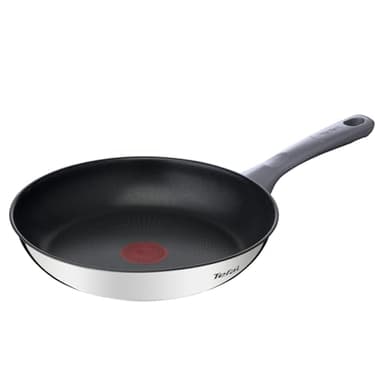 Tefal Daily Cook - Sartén de 24 cm, Apto inducción, antiadherente, revestimiento titanio, Thermo-signal, sin PFOA, apto lavavajillas y horno, acero inoxidable