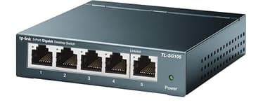 TP-Link TL-SG105 - Switch gigabit 5 Puertos 10/100/1000 Switch ethernet, Indicador del Estado, Acero Inoxidable con Super disipación de Calor, IGMP snooping, QoS