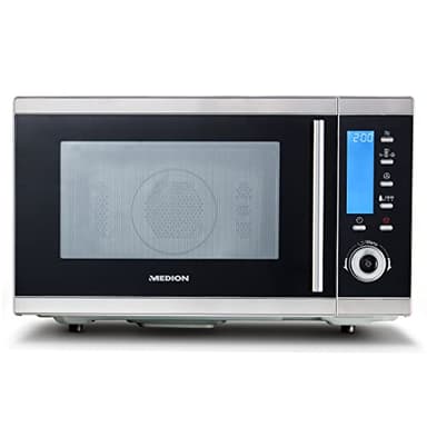 MEDION Microondas MD 15501 4 en 1, microondas con grill de 25 L de espacio interior de cocción y 10 programas automáticos, combinación de microondas, horno y doble grill