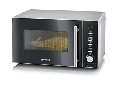 SEVERIN Microondas con grill y convección 3 en 1, horno microondas con 10 niveles de potencia, microondas digital multifunción con plato giratorio y 2 rejillas, negro, MW 7773