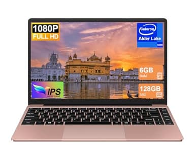 Ordenador Portatil Celeron N4020 Up to 2.8Ghz, Ordenadores Portatiles 14 Pulgadas Win 10 con 5G WiFi 6+128GB SSD Expansión 1TB, BT 4.2 1920 * 1080 FHD Mini Puerto Multimedia Portatiles Buenos-Oro