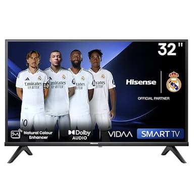 Hisense 32A4N - Smart TV HD 32 Pulgadas, TV con Modo Juego, Deportes IA, Dolby DTS HD, VIDAA U6, función Compartir en el televisor, DVB-T2, Auto ordenación de los Canales TDT (Nuevo 2024)