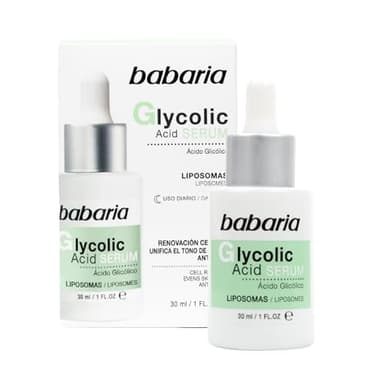 Babaria - Serum Facial Acido Glicolico 30 ml | Serum Antimanchas Despigmentante Facial con Vitamina E | Cuidado Facial Mujer Antiedad | Ácido Glicólico Hidratacion Diaria | Glycolic Acid
