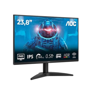 AOC 24B36X Gaming Monitor 24 Pulgadas 144Hz Panel IPS, 4ms GtG, HDR10, (1920x1080 HDMI 1x 1.4) Negro