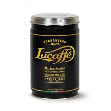 Lucaffé - Lata de cafe molido Mr. Exclusive 100% Arabica, 250 Gr | Cafe molido espresso para cafetera italiana | Tueste medio | Sabor dulce y cremoso | Aroma intenso y envolvente