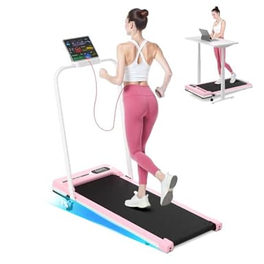 Cinta de Correr 4 en 1 Plegable con Inclinación 7% – Eléctrica Silenciosa 8 km/h, Motor 2,5 CV, Sistema de Amortiguación, Pantalla LCD, 130 kg Máx – Hogar y Oficina