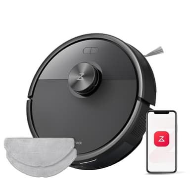 roborock Q7 M5 Robot Aspirador y Fregasuelos 2 en 1 de 10000 Pa, Robot Vacuum con Doble Sistema Antienredos, Navegación PreciSense LiDAR, Controlado por App y Comando por Voz (Negro Set)