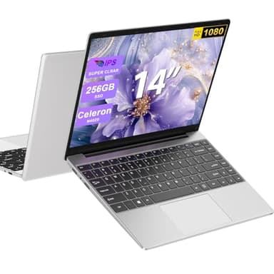 bvate Ordenador Portátil 14 Pulgadas Win 11 con 5G WiFi,6GB RAM 256GB SSD Expansión SSD 1TB(Up to 2.8Ghz) BT4.2 3.0 Transmisión Puerto 1920×1080 Portátiles FHD Buenos & Mini Puerto Multimedia-Plata-C