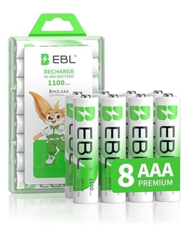 EBL 1100mAh AAA Ni-MH Pilas Recargables de 1,2V para los Equipos Domésticos con Estuches de Almacenamiento (8 Piezas)