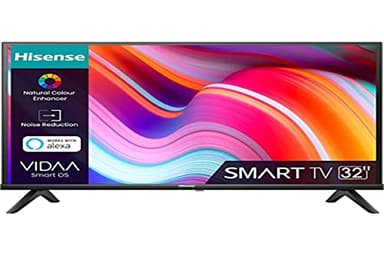 Hisense 32" HD 32E43KT, Smart TV VIDAA U6, Game Mode, controles de voz Alexa, sintonizador DVB-T2/S2 HEVC 10, lativù