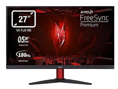 Acer Nitro KG272Ebmiifx - Monitor Gaming 27" Full HD 100 Hz (69 cm, 1920x1080, 16:9, 250 Nits, Tiempo de Respuesta 1ms VRB, AMD FreeSync, 1xVGA/2xHDMI 1.4) Monitor PC Gaming Color Negro