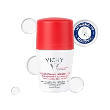 Vichy Desodorante, Tratamiento Antitranspirante Intensivo 72 horas, Roll-on, Protege y Regula, Enriquecido con Minerales Ultra-Absorbentes y Perspicalm, Hipoalergénico, Stress Resist, 50 ml