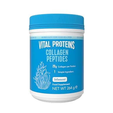Vital Proteins Péptidos de Colágeno, complemento alimenticio en polvo, colágeno hidrolizado (Tipo I, III), sin sabor, para la piel, cabello, uñas, sin gluten, 20 g por dosis, 264g