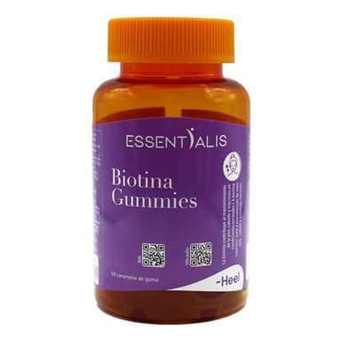 Essentialis Biotina Gummies, 2500mcg – 5000mcg de biotina, vitaminas y minerales-Ideales para mejorar el aspecto de tu piel, cabello y uñas-60 gominolas veganas. 1 o 2 al día-Mucho más que biotina