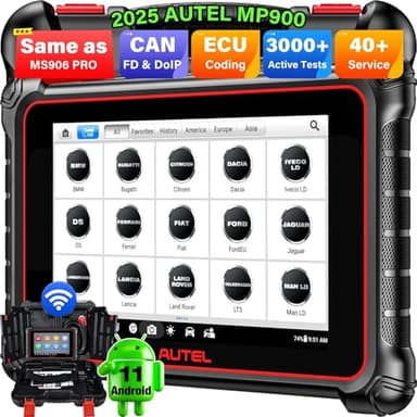 Autel MaxiPRO MP900 Diagnosis, 2025 Más Reciente MP900E MP900E Kit MK900 MX900 MK808S, Codificación ECU como MP900BT MS906 Pro, 3K+ Pruebas Activas, 40+ Servicios, Can FD & DOIP, Impresión WiFi