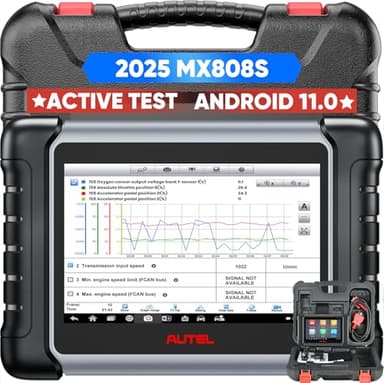 Autel MaxiCheck MX808S Diagnosis Coche: 2025 Bidireccional como MK808S MK808BT Pro MK808K-BT, Funciona como MK900 MX900, 28+ Servicios, Prueba Activa Real, Todo Sistema, Codificación Inyectores, OS11