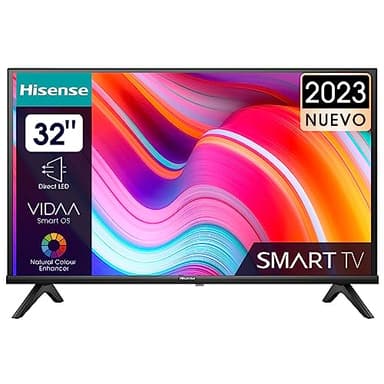Hisense TV 32A4K - HD Smart TV de 32" con Modo Juego, Deportes IA, Sonido Dolby DTS HD, Alto Contraste, VIDAA U6, función Compartir en el televisor (2023)